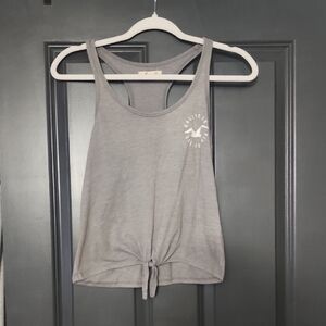 Gray Tank Top with Front Tie
